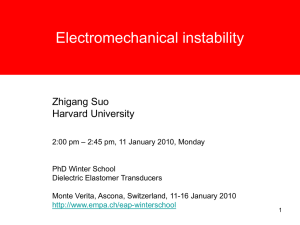 Electromechanical instability Zhigang Suo Harvard University