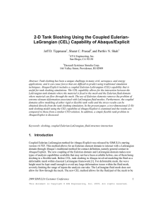 2-D Tank Sloshing Using the Coupled Eulerian- Jeff D. Tippmann