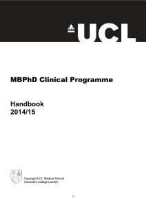 MBPhD Clinical Programme Handbook 2014/15