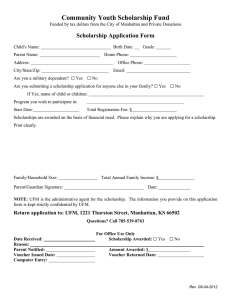 Community Youth Scholarship Fund Scholarship Application Form