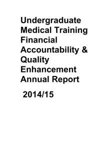 Undergraduate Medical Training Financial Accountability &amp;