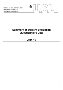 Summary of Student Evaluation Questionnaire Data