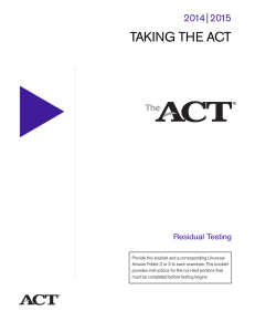 l TAKING THE ACT 2014 2015