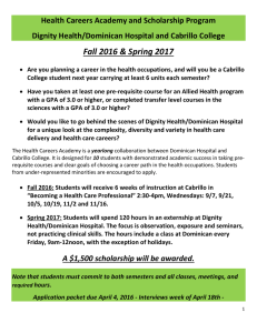 Fall 2016 &amp; Spring 2017 Health Careers Academy and Scholarship Program