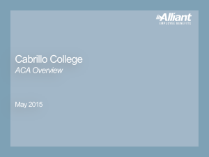 Cabrillo College ACA Overview May 2015