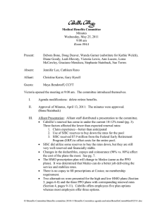 Medical Benefits Committee Wednesday, May 25, 2011 9:00 am