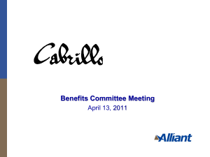 Benefits Committee Meeting April 13, 2011
