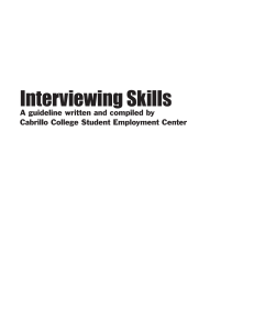 Interviewing Skills A guideline written and compiled by