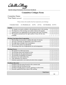 Committee Critique Form Committee Name:  Your Name