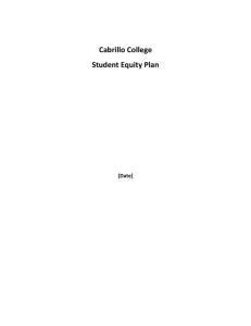 Cabrillo College Student Equity Plan [Date]