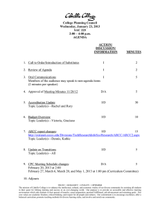 College Planning Council Wednesday, January 23, 2013 SAC 225