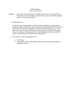 SPRAC Minutes April 6, 2012, Rm 825  Attending: