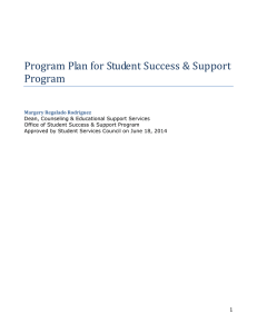 Program Plan for Student Success &amp; Support Program