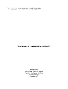 Math MDTP Cut-Score Validation