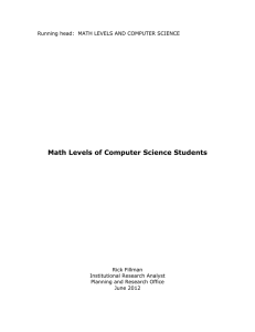 Math Levels of Computer Science Students