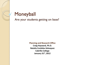 Moneyball: Using stats to look at grade inflation, student engagement, and achievement; includes data from Campus Climate Fall 2010 Survey