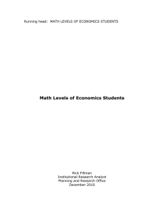 Math Levels of Economics Students