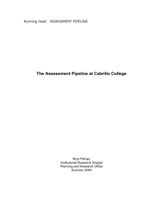 The Assessment Pipeline at Cabrillo College