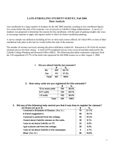 LATE-ENROLLING STUDENT SURVEY, Fall 2006 Data Analysis