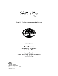 English Holistic Assessment Validation