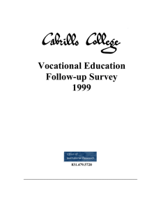 Vocational Education Follow-up Survey 1999