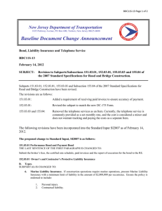 Baseline Document Change Announcement New Jersey Department of Transportation