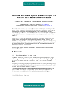 Structural and motion system dynamic analysis of a