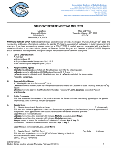 STUDENT SENATE MEETING MINUTES