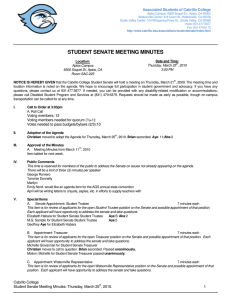 STUDENT SENATE MEETING MINUTES