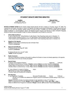 STUDENT SENATE MEETING MINUTES