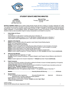 STUDENT SENATE MEETING MINUTES