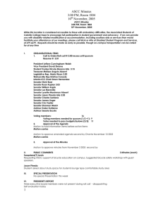 ASCC Minutes 3:00 PM, Room 1804 10  November, 2005