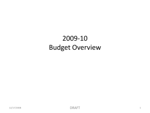 2009-10 Budget Overview DRAFT 12/17/2008