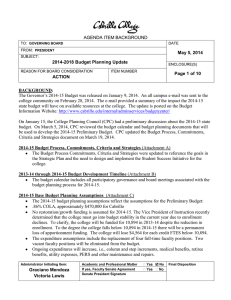 May 5, 2014 2014-2018 Budget Planning Update Page 1 of 10