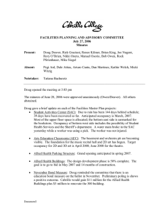 FACILITIES PLANNING AND ADVISORY COMMITTEE  July 27, 2006  Minutes  Present: