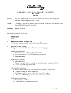 FACILITIES PLANNING AND ADVISORY COMMITTEE  July 7, 2005  Minutes  Present: