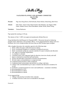 FACILITIES PLANNING AND ADVISORY COMMITTEE  June 28, 2006  Minutes  Present: