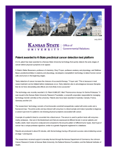 Patent awarded to K­State preclinical cancer detection test platform