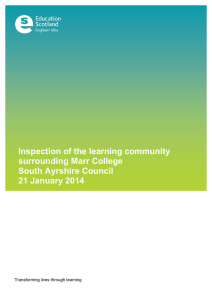 Inspection of the learning community surrounding Marr College South Ayrshire Council