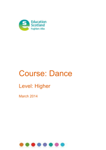 Course: Dance Level: Higher March 2014