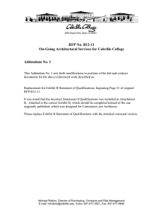RFP No. B12-11 On-Going Architectural Services for Cabrillo College  Addendum No. 1