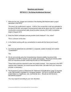 Questions and Answers RFP B12-11 “On-Going Architectural Services”