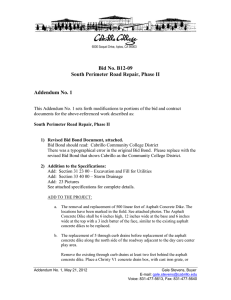 Bid No. B12-09 South Perimeter Road Repair, Phase II  Addendum No. 1