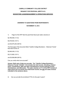 CABRILLO COMMUNITY COLLEGE DISTRICT REQUEST FOR PROPOSAL (#RFP13-01)