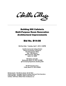 Bid No. B14-08 Building 900 Cafeteria Multi-Purpose Room Renovation