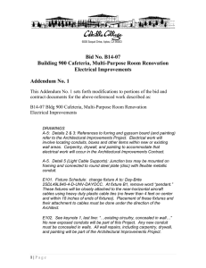 Bid No. B14-07 Building 900 Cafeteria, Multi-Purpose Room Renovation Electrical Improvements