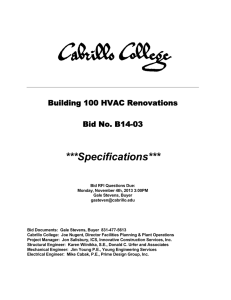 ***Specifications*** Building 100 HVAC Renovations  Bid No. B14-03