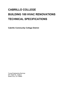 CABRILLO COLLEGE BUILDING 100 HVAC RENOVATIONS TECHNICAL SPECIFICATIONS