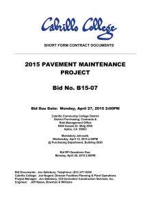 2015 PAVEMENT MAINTENANCE PROJECT Bid No. B15-07