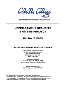 UPPER CAMPUS SECURITY SYSTEMS PROJECT Bid No. B15-05
